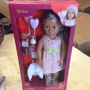 Our Generation Doll with Pink Dress and Accessories